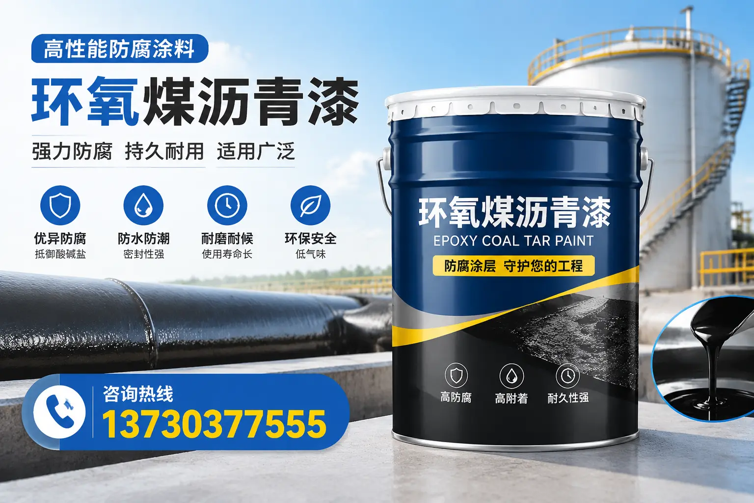 环氧煤沥青漆的耐久性分析，适合射阳的使用场景